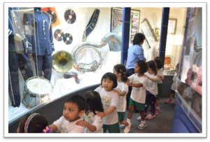 Children learnt about the history of policing in Malaysia through exhibits ranging from police uniforms and weapons.